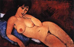 Nude on a Blue Cushion, Amedeo Modigliani